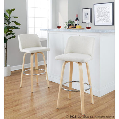 Brown Toriano 30" Fixed-Height Barstool - Set of 2