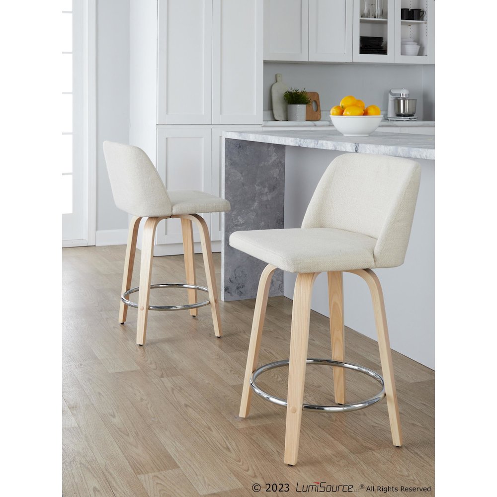 Toriano 24" Fixed-Height Counter Stool - Set of 2