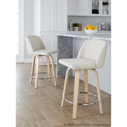 Toriano 24" Fixed-Height Counter Stool - Set of 2