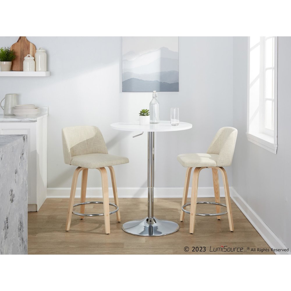 Toriano 24" Fixed-Height Counter Stool - Set of 2