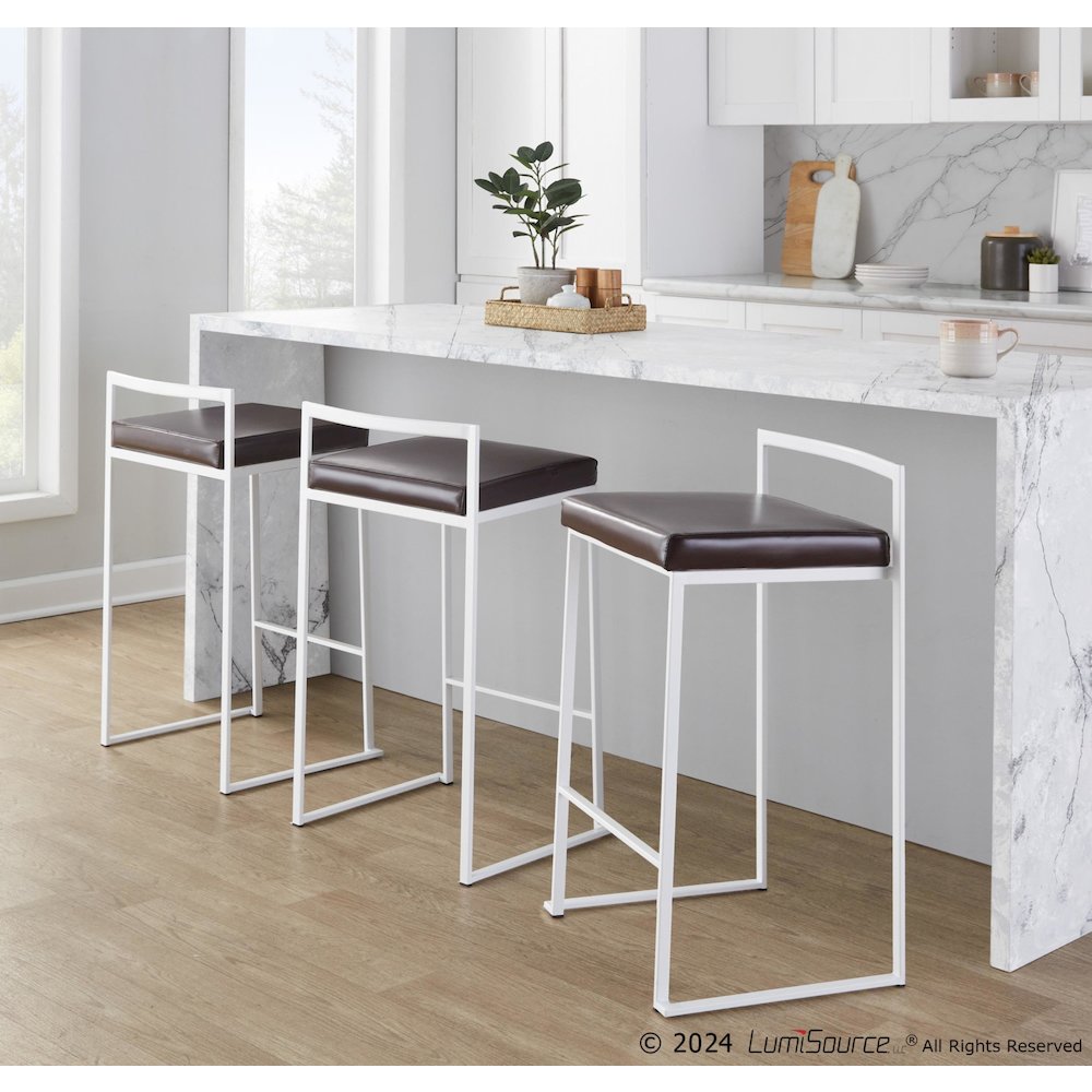 Fuji Stacker 26" Fixed-Height Counter Stool - Set of 3