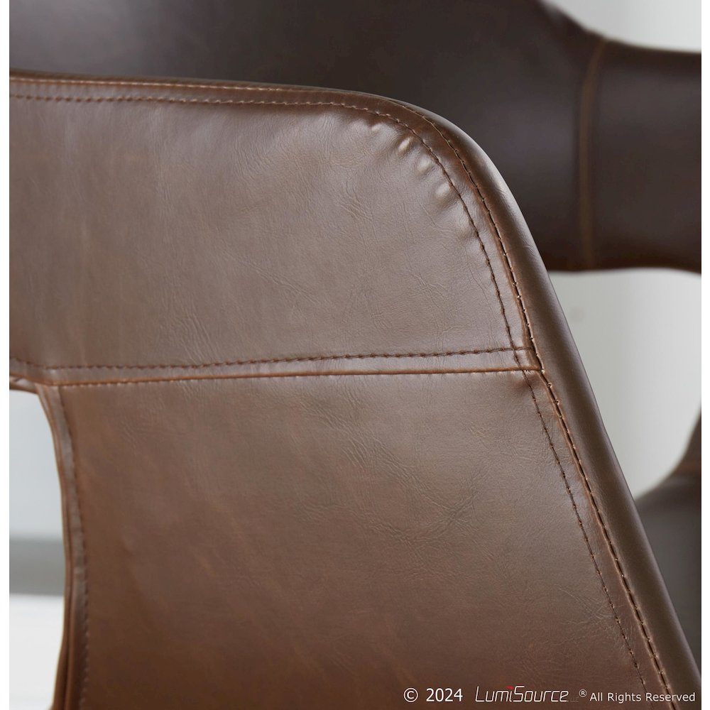 Margarite Dining Chair - Set of 2 in Black Metal, Espresso PU color