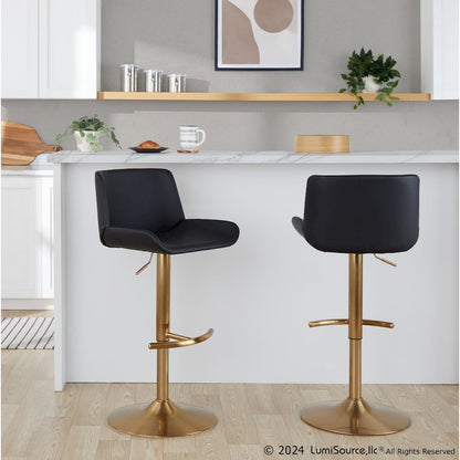 Santi Upholstered Adjustable Barstool - Set of 2