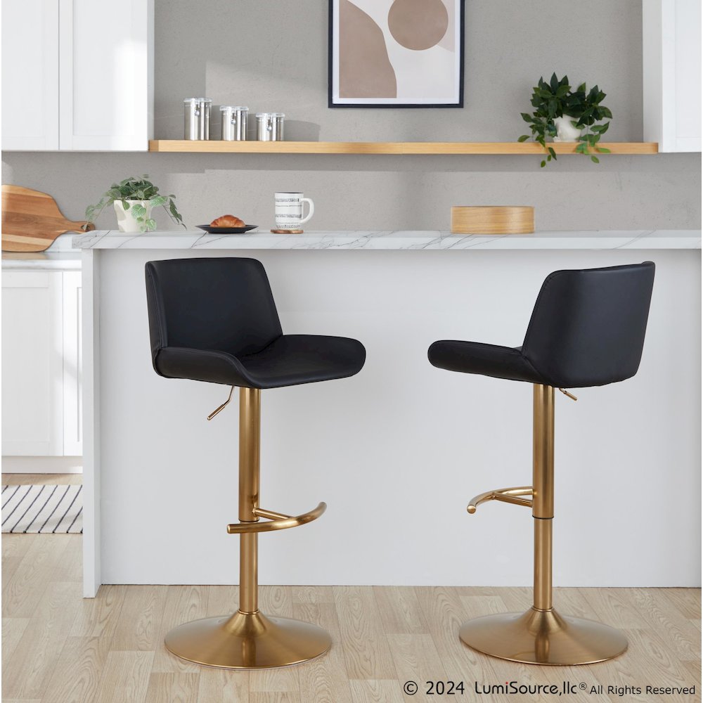 Santi Upholstered Adjustable Barstool - Set of 2