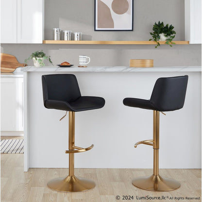 Santi Upholstered Adjustable Barstool - Set of 2