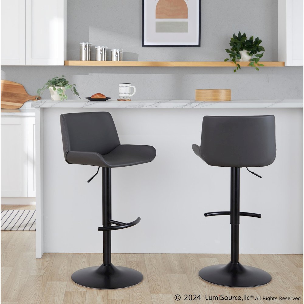 Santi Upholstered Adjustable Barstool - Set of 2