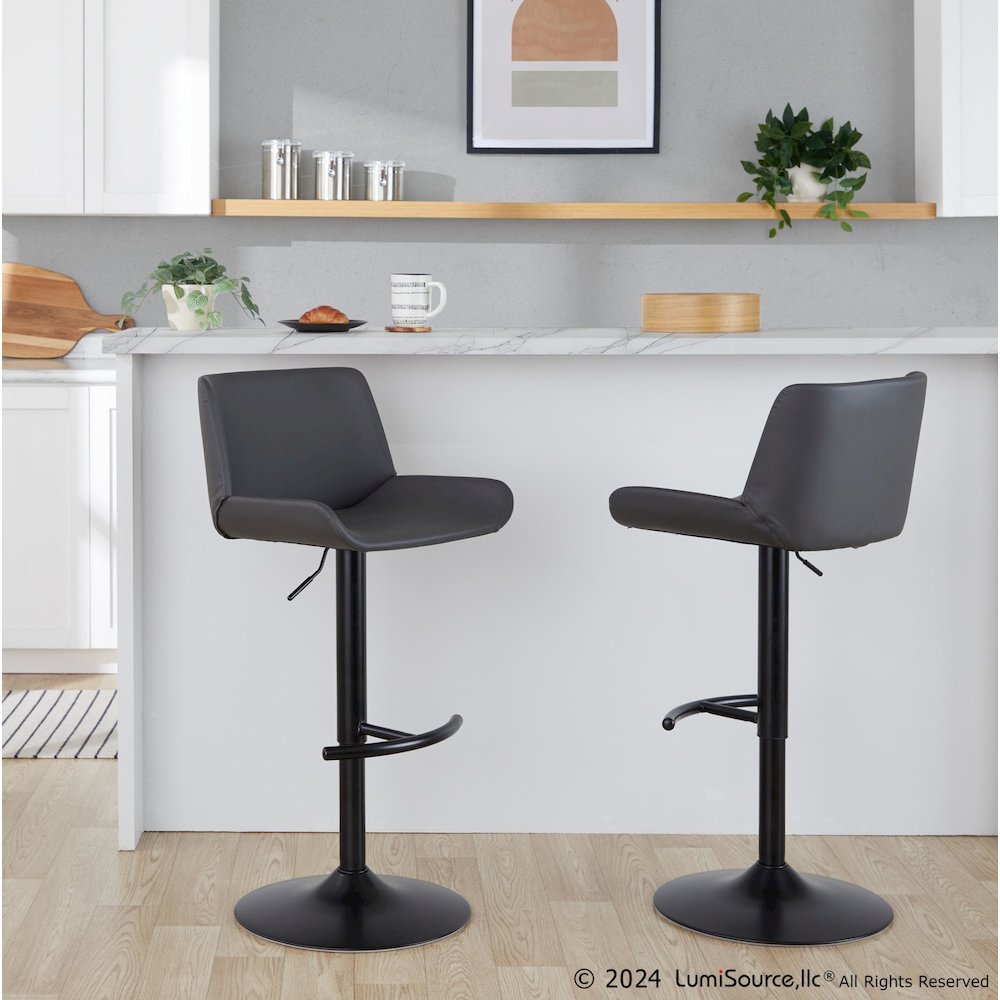 Santi Upholstered Adjustable Barstool - Set of 2