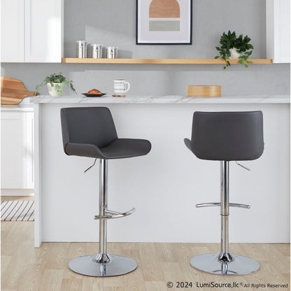 Santi Upholstered Adjustable Barstool - Set of 2
