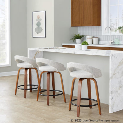 Grotto Upholstered 24" Fixed-Height Counter Stool - Set of 2