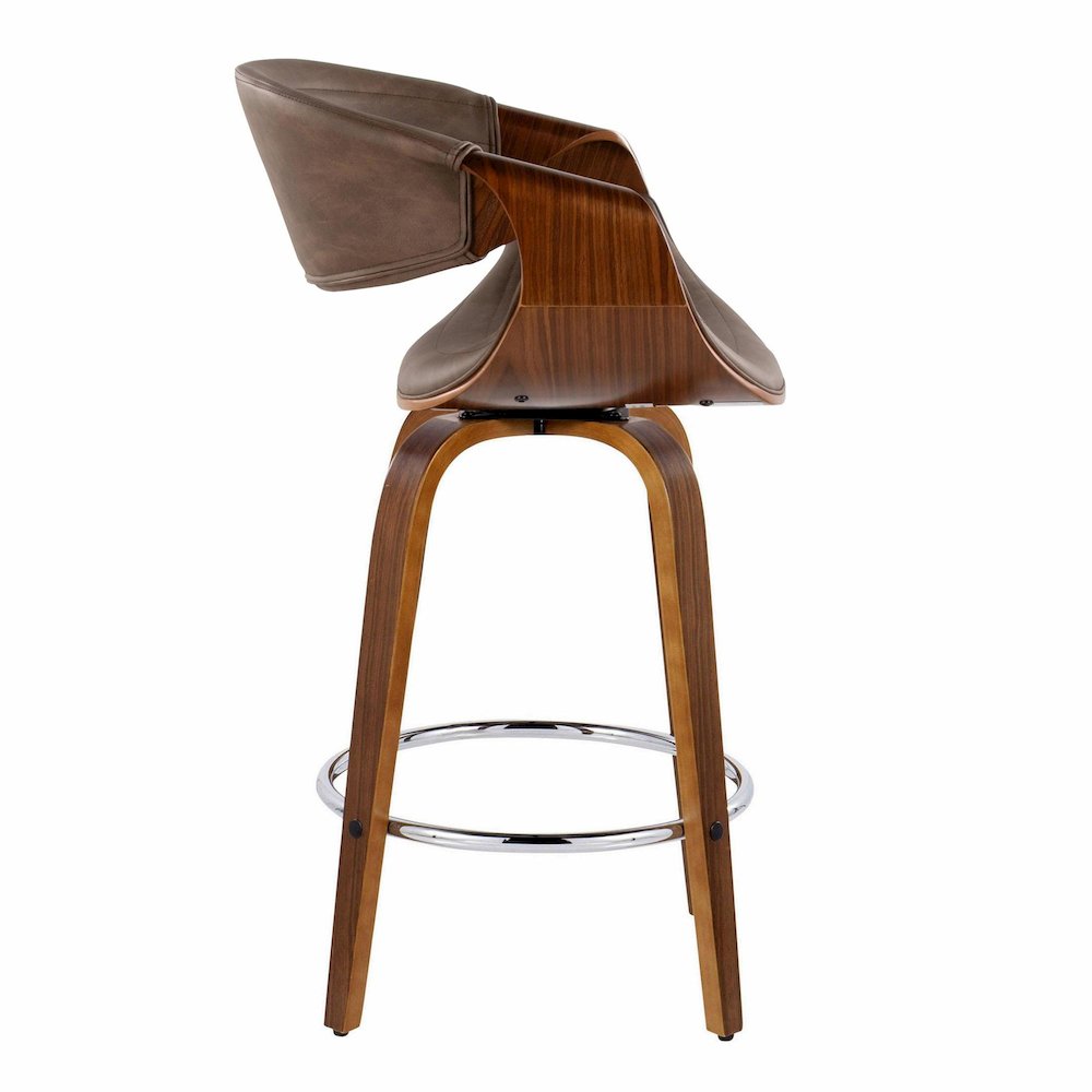 Symphony 26" Fixed-Height Counter Stool - Set of 2 in Walnut Wood