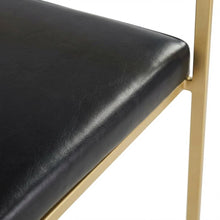 Contemporary-Glam Gold Barstools with Faux Leather Seats, Metal Frame, Set of 2