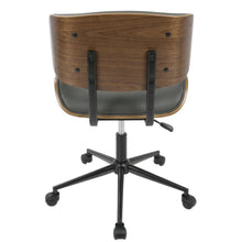 Adjustable Walnut Office Chair with Swivel and Grey Seat for Modern Workspaces