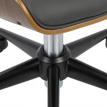 Adjustable Walnut Office Chair with Swivel and Grey Seat for Modern Workspaces