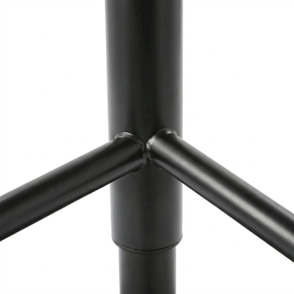 Mid-Century Modern Adjustable Barstool in Walnut with Black Faux Leather