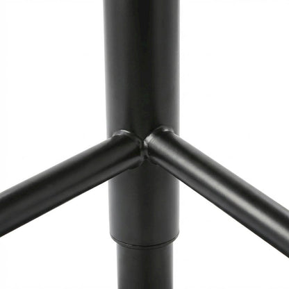 Mid-Century Modern Adjustable Barstool in Walnut with Black Faux Leather