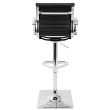 Contemporary Grey Faux Leather Adjustable Barstool with Swivel Seat