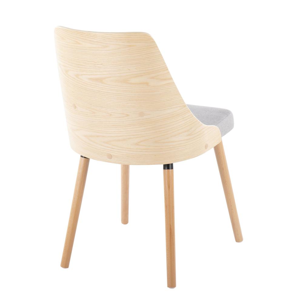 Natural Wood, Grey Fabric Anabelle Chair (Set of 2)