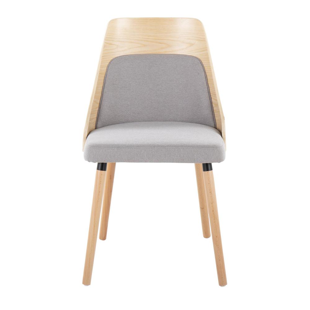 Natural Wood, Grey Fabric Anabelle Chair (Set of 2)