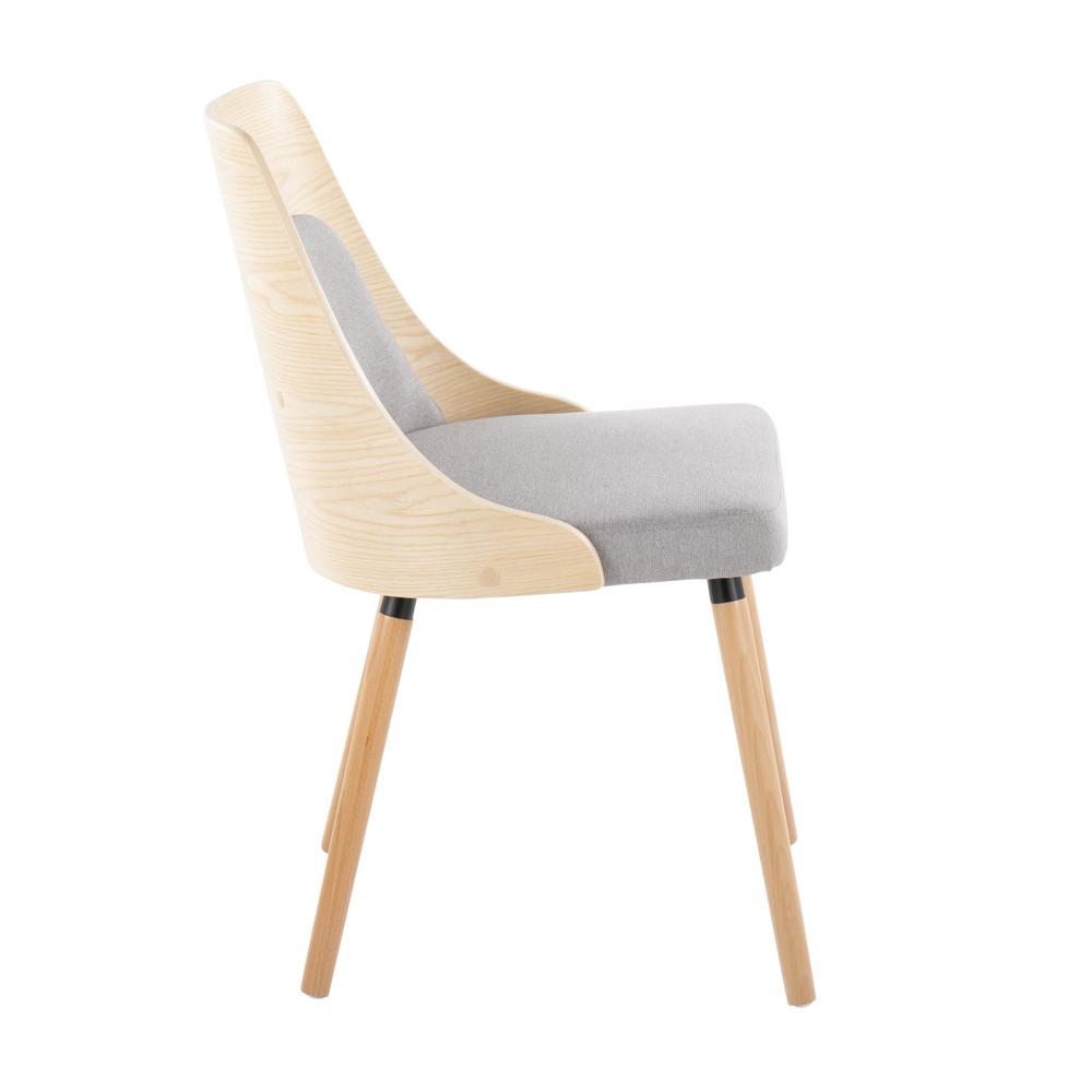 Natural Wood, Grey Fabric Anabelle Chair (Set of 2)