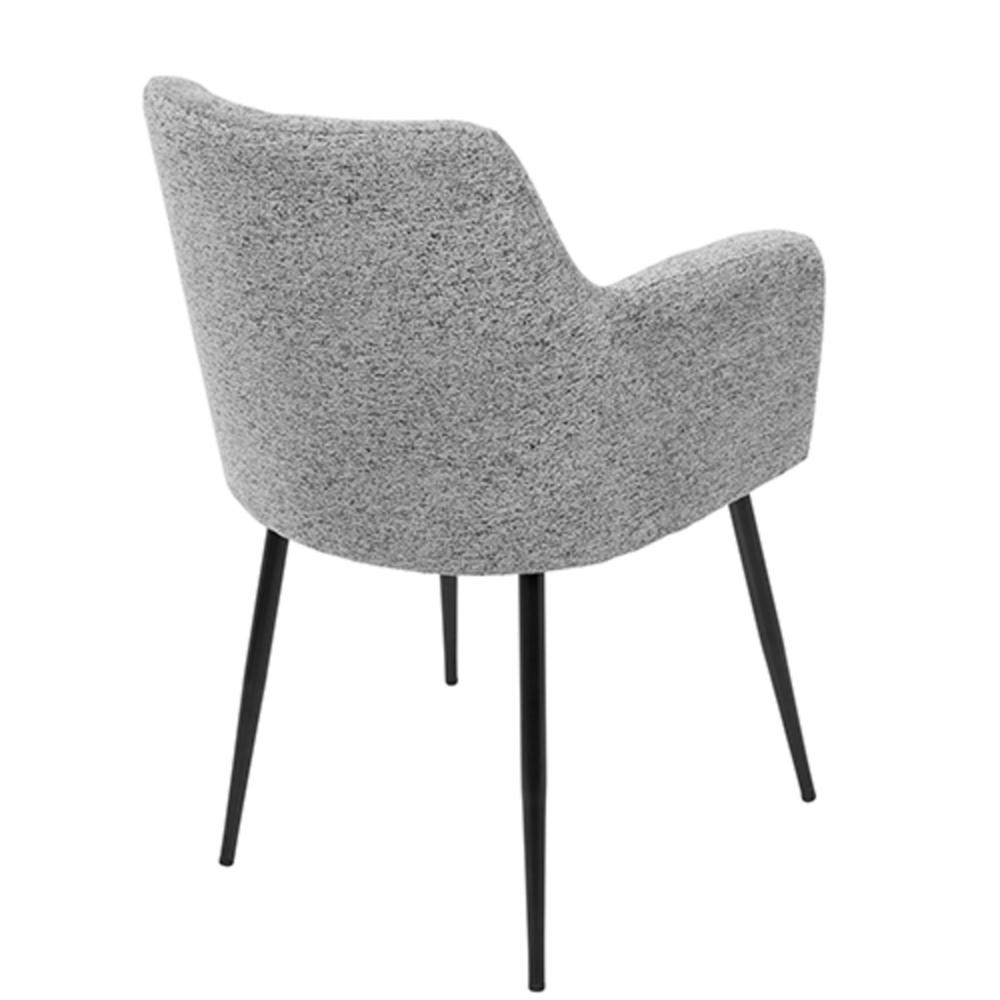 Andrew Contemporary Dining/Accent Chair in Black with Grey Fabric - Set of 2