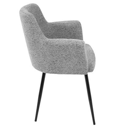 Andrew Contemporary Dining/Accent Chair in Black with Grey Fabric - Set of 2
