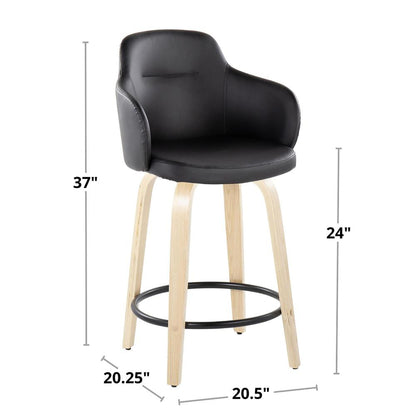 Brown Boyne 24" Fixed-Height Counter Stool - Set of 2