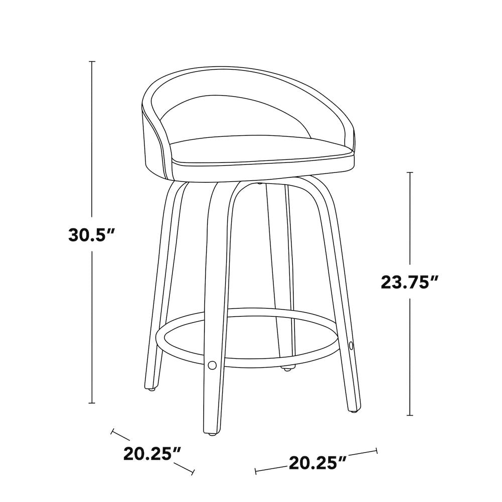 Grotto Upholstered 24" Fixed-Height Counter Stool - Set of 2