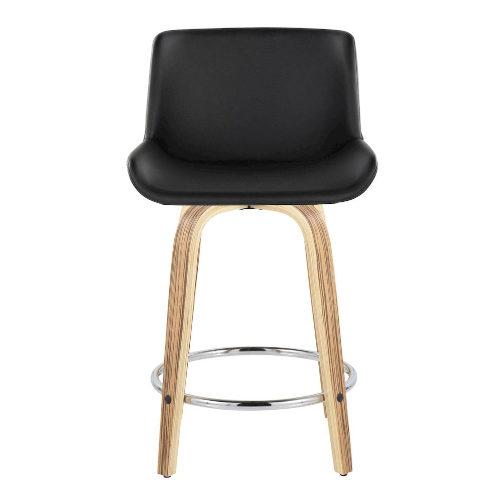Santi 24" Fixed-Height Counter Stool - Set of 2 in Zebra Wood