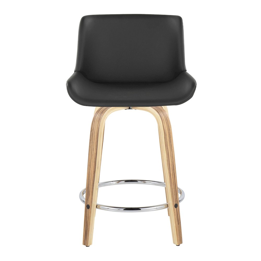 Santi 24" Fixed-Height Counter Stool - Set of 2 in Zebra Wood
