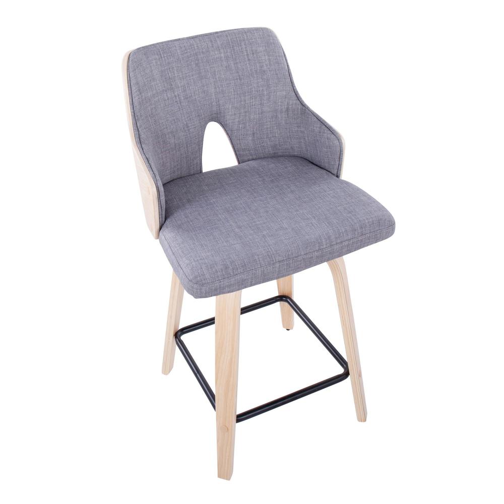 Grey Stella 24" Fixed-Height Counter Stool - Set of 2