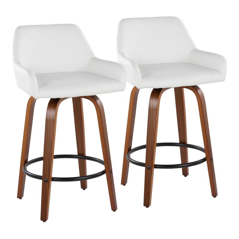 Brown Daniella 26" Fixed-Height Counter Stool - Set of 2