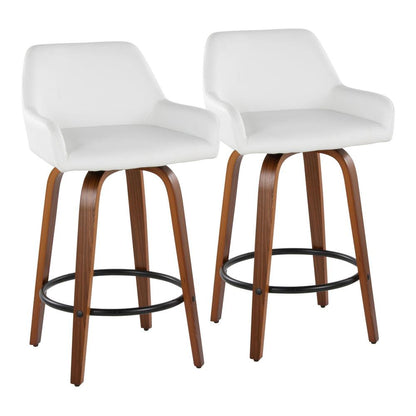 Brown Daniella 26" Fixed-Height Counter Stool - Set of 2