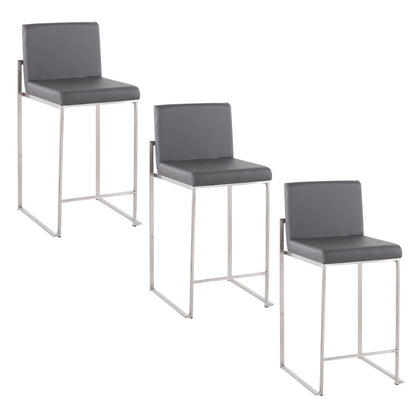 Fuji High Back 26" Fixed-Height Counter Stool - Set Of3