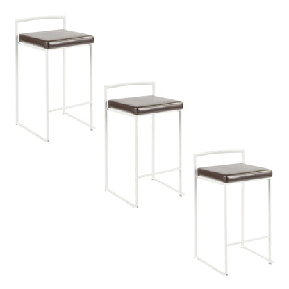 Fuji Stacker 26" Fixed-Height Counter Stool - Set of 3