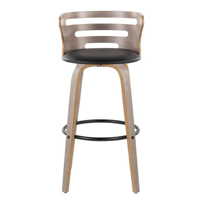 Grey Cosini 30" Fixed-Height Barstool - Set of 2