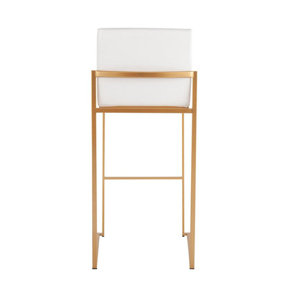 Fuji High Back 30" Fixed-Height Barstool - Set of 3