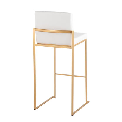 Fuji High Back 30" Fixed-Height Barstool - Set of 3