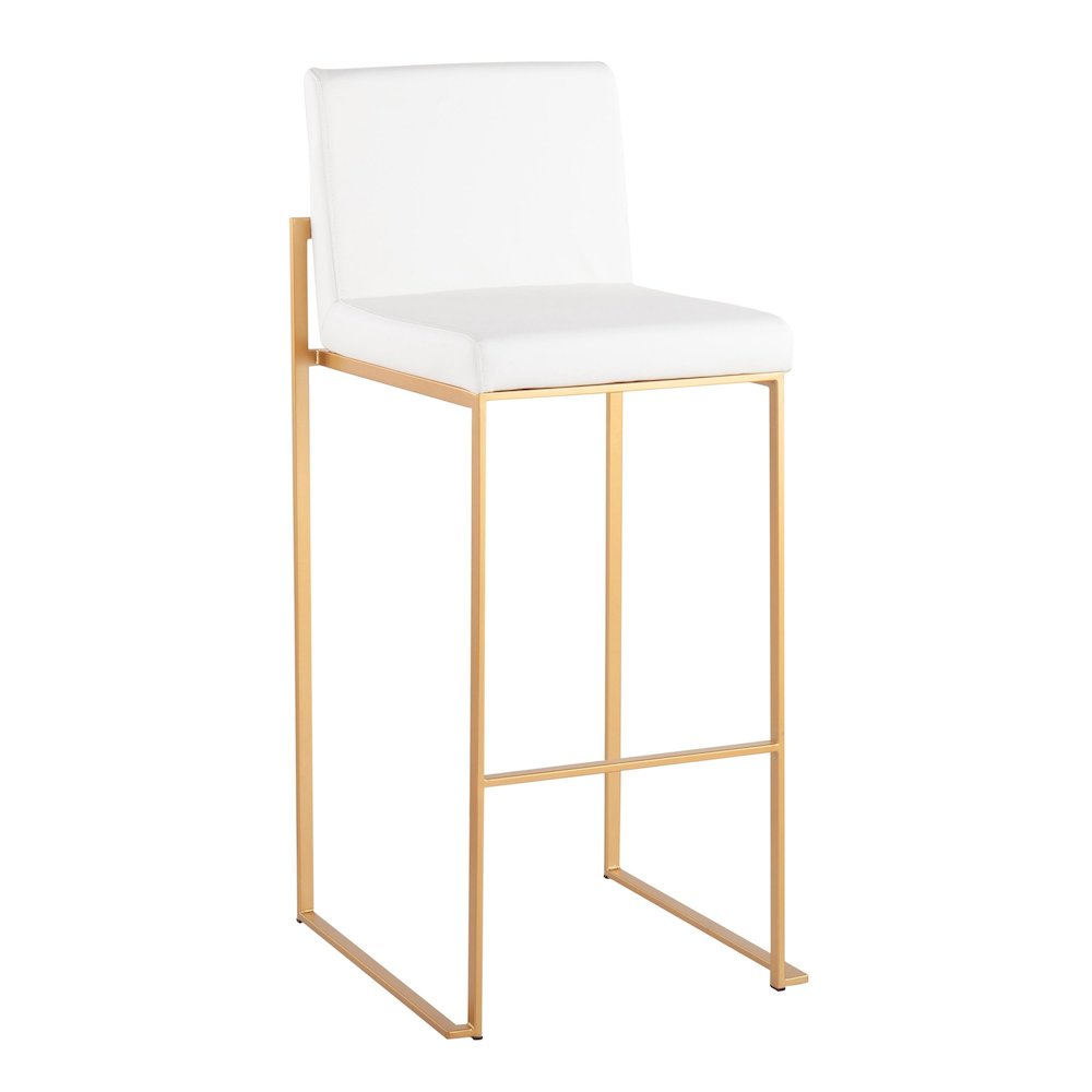 Fuji High Back 30" Fixed-Height Barstool - Set of 3