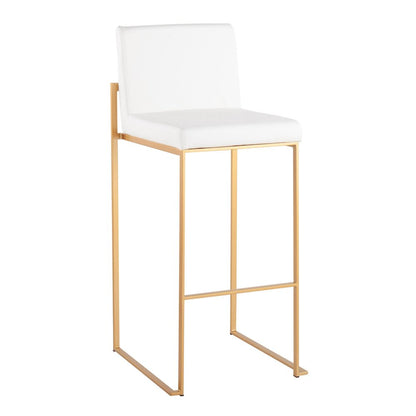 Fuji High Back 30" Fixed-Height Barstool - Set of 3