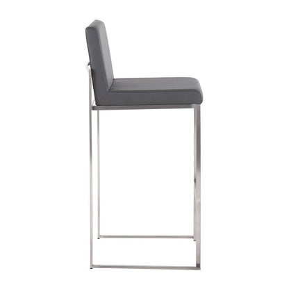 Fuji High Back 30" Fixed-Height Barstool - Set of 3