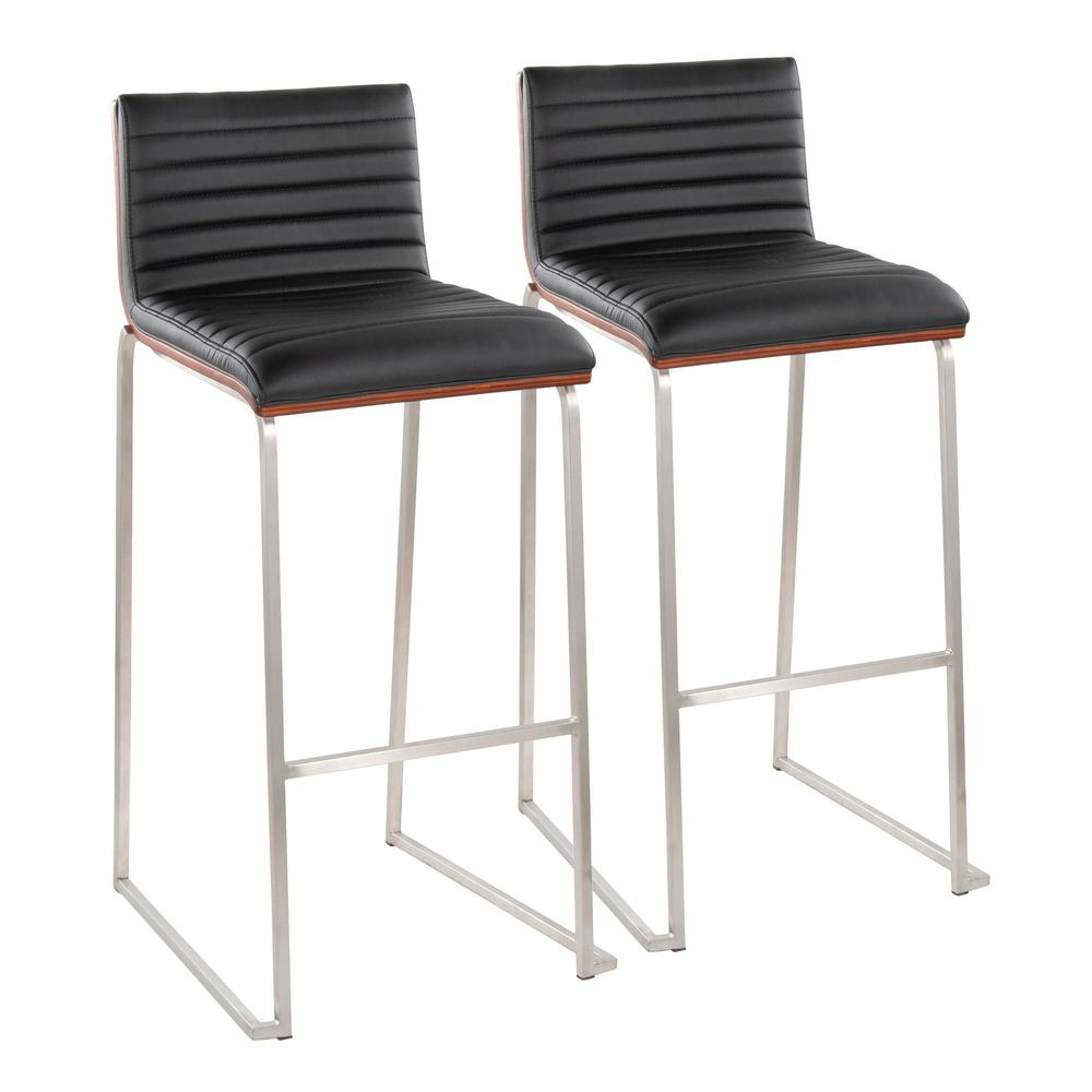 Silver Mason Mara 30" Fixed-Height Barstool - Set of 2