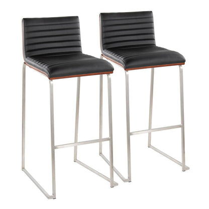 Silver Mason Mara 30" Fixed-Height Barstool - Set of 2