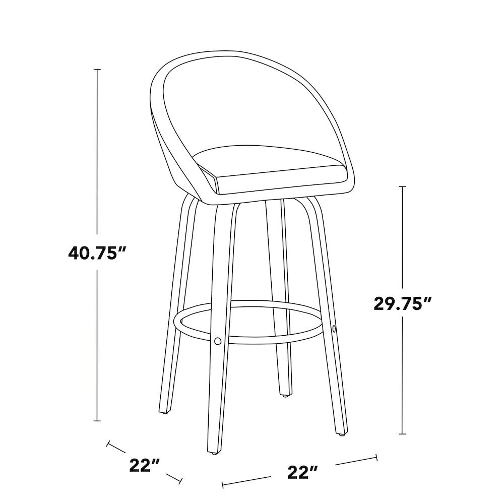 Matisse Highback 30" Fixed-Height Barstool - Set of 2