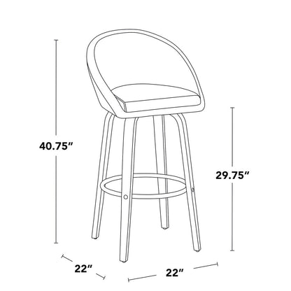Matisse Highback 30" Fixed-Height Barstool - Set of 2