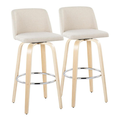 Brown Toriano 30" Fixed-Height Barstool - Set of 2