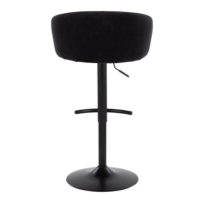 Black Metal, Black Velvet Claire Adjustable Barstool – Set of 2