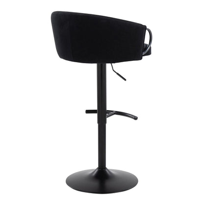 Black Metal, Black Velvet Claire Adjustable Barstool – Set of 2