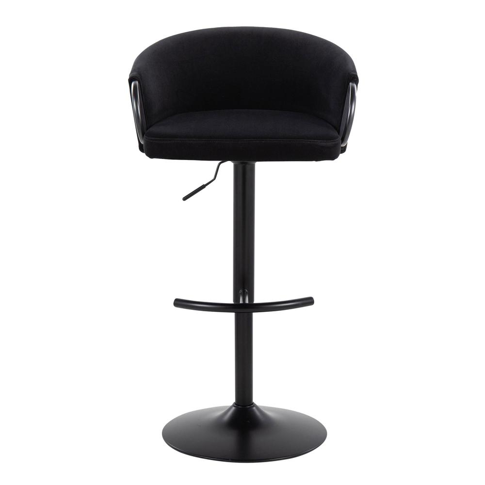 Black Metal, Black Velvet Claire Adjustable Barstool – Set of 2