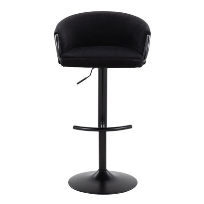 Black Metal, Black Velvet Claire Adjustable Barstool – Set of 2