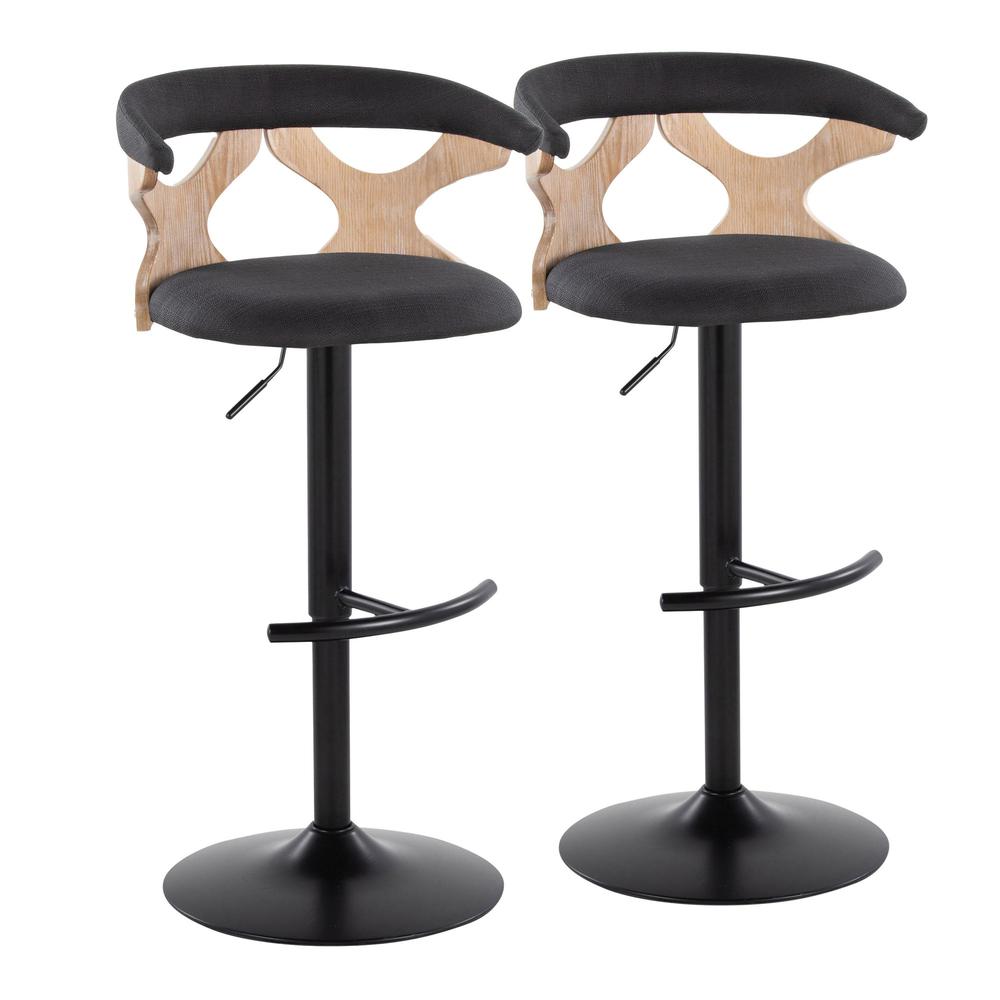 White Gardenia Adjustable Barstool - Set of 2